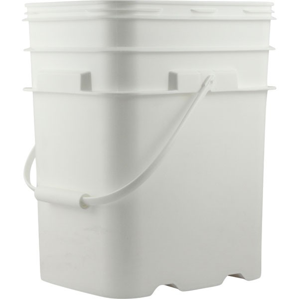 5.3 Gallon White EZ Stor Container / Bucket, With Handle - A. E. Fleming Co.